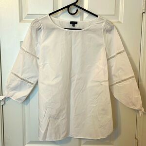 Talbots Petite Medium White 100% Cotton Blouse